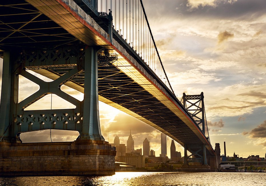 Fototapeta - most, miasto, rzeka