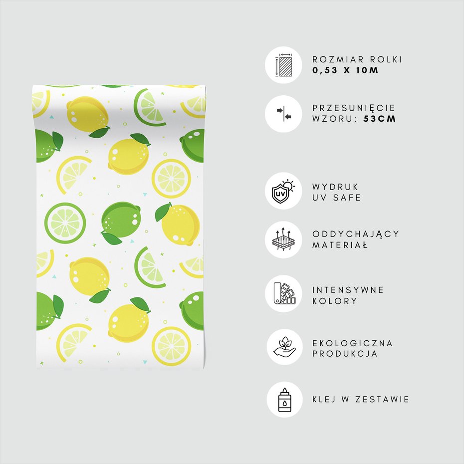 Tapeta - cytryny, owoce, limonki