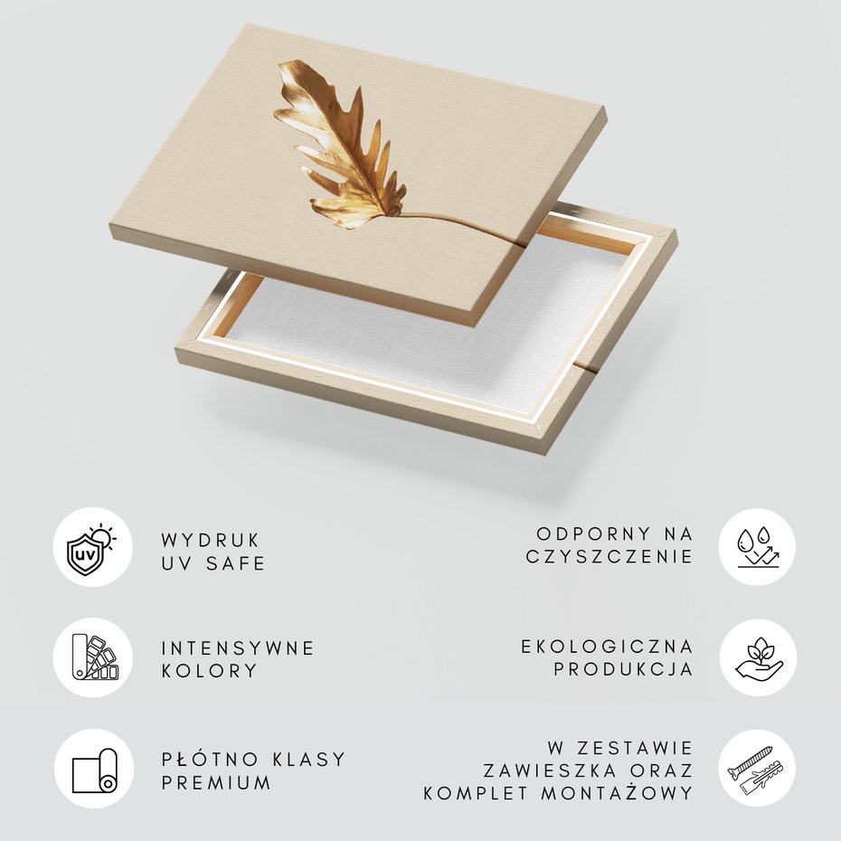 Obraz na płótnie - złoto, liść, roślina