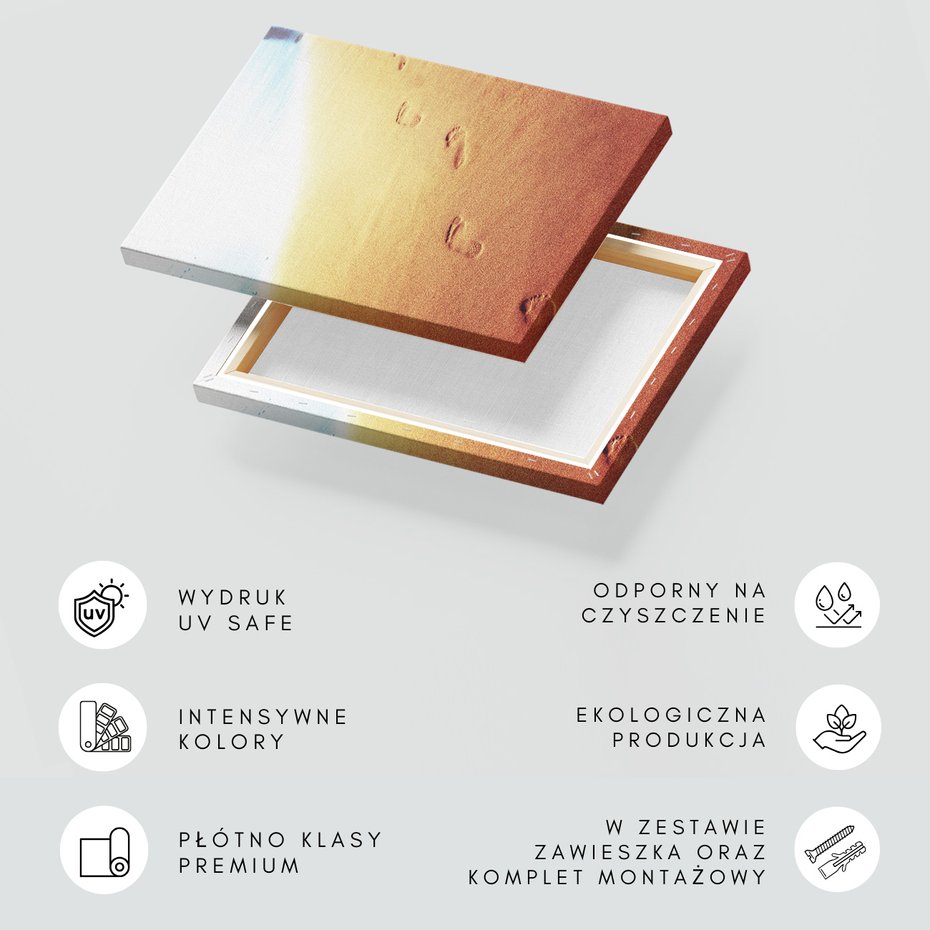 Obraz na płótnie - piasek, ślady, plaża