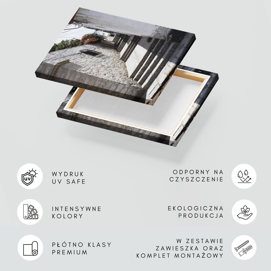 Obraz na płótnie - uliczka, schody, miasto