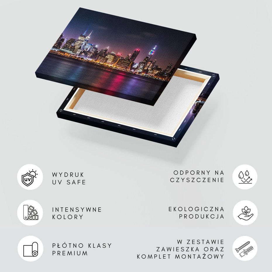 Obraz na płótnie - miasto, noc, budynki