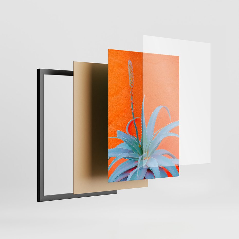 Zestaw obrazy w ramie, plakaty - rośliny, architektura, tropikalne - rama czarna