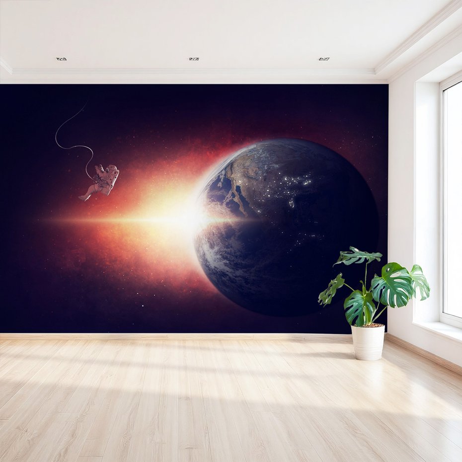 Fototapeta - kosmos, ziemia, astronauta