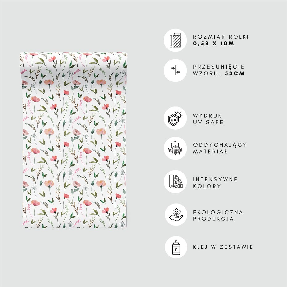 Tapeta - kwiaty, liście, gałązki