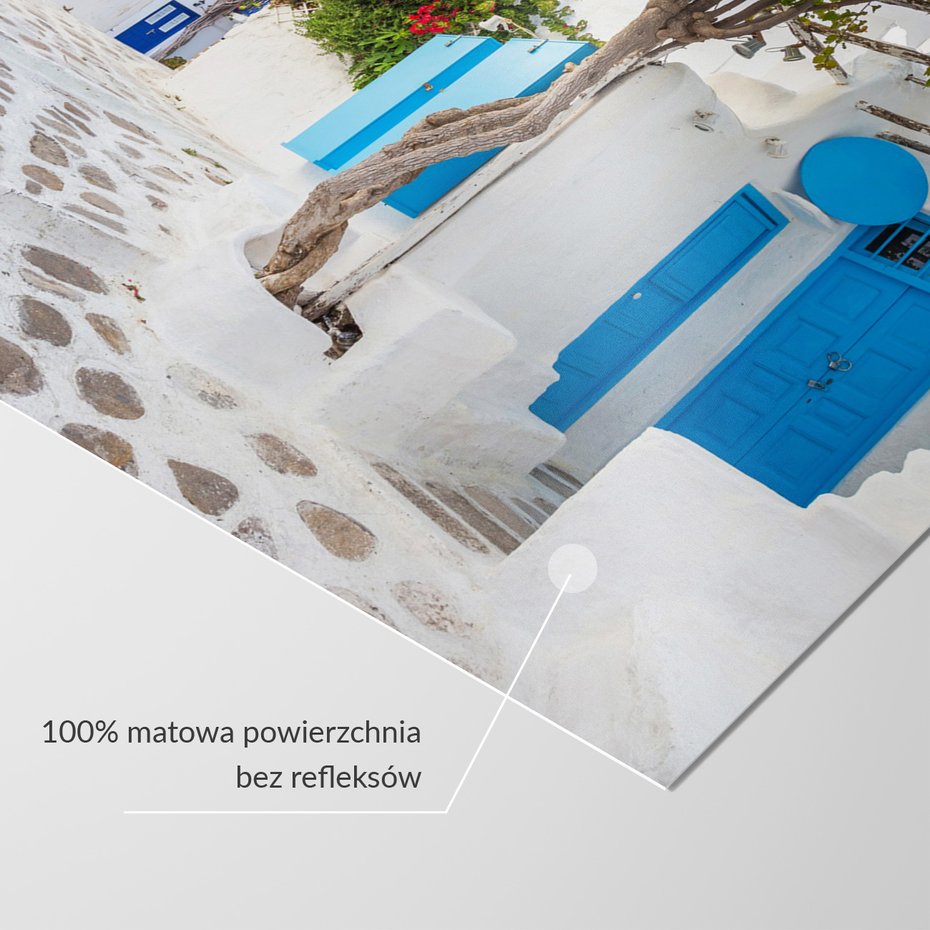 Fototapeta - uliczka, biały, niebieski