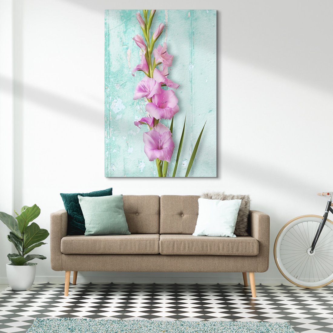 Obraz na płótnie - kwiaty, różowy, gladiole