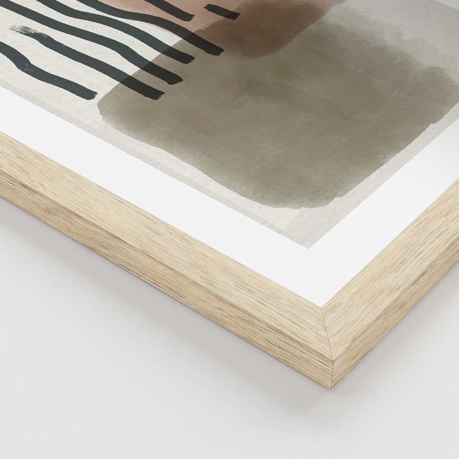 Zestaw obrazy w ramie, plakaty - abstrakcja, geometria, kształty - rama drewno