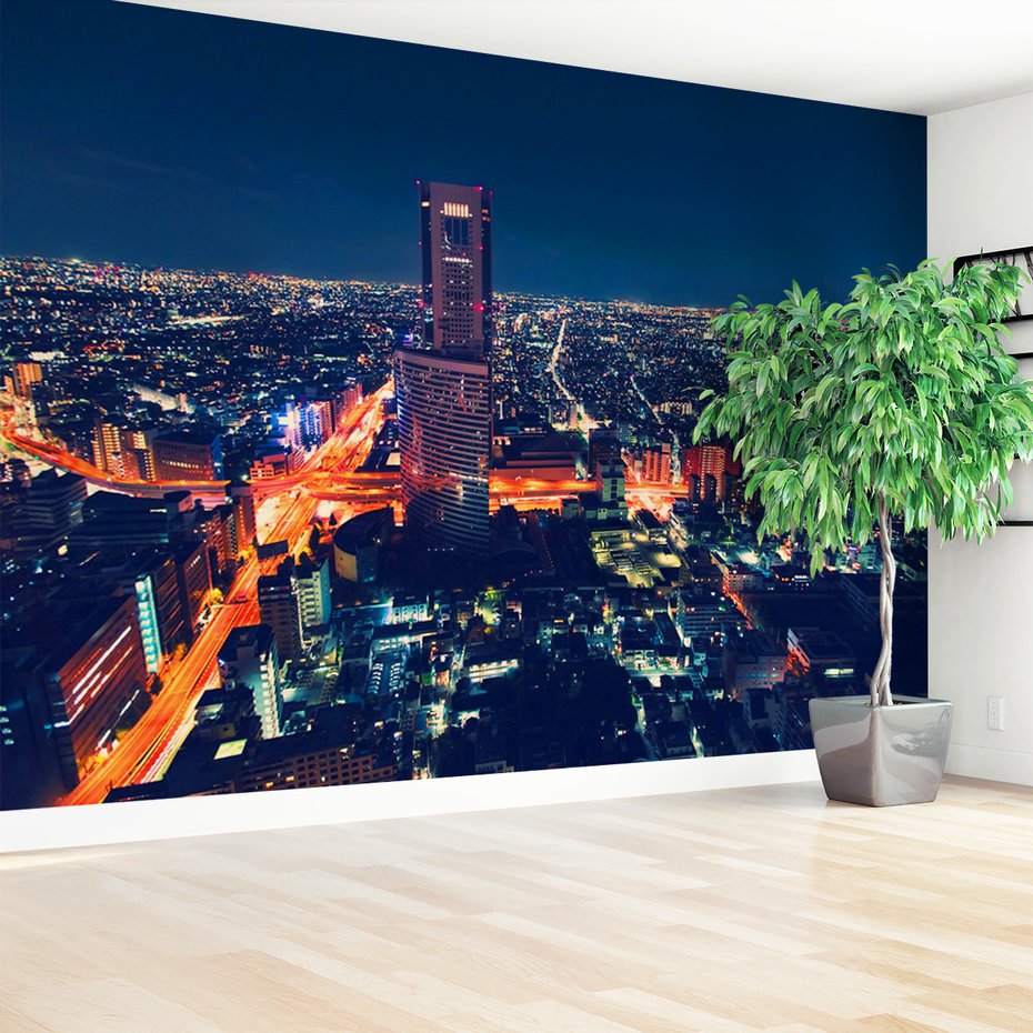 Fototapeta - miasto, noc, światła