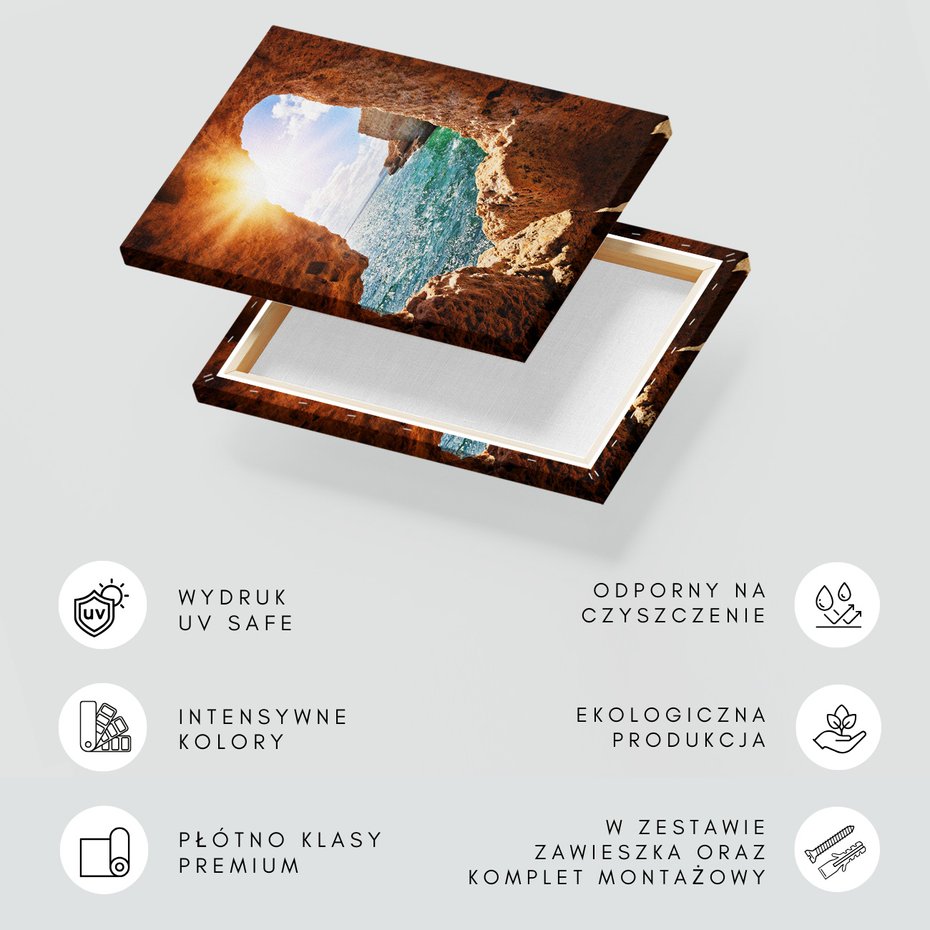 Obraz na płótnie - skały, morze, słońce