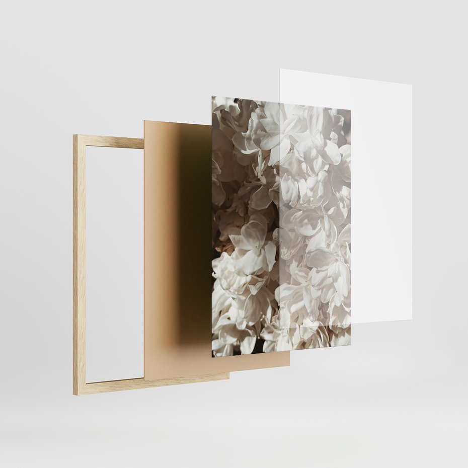 Zestaw obrazy w ramie, plakaty - kwiaty, róże, bukiet - rama drewno