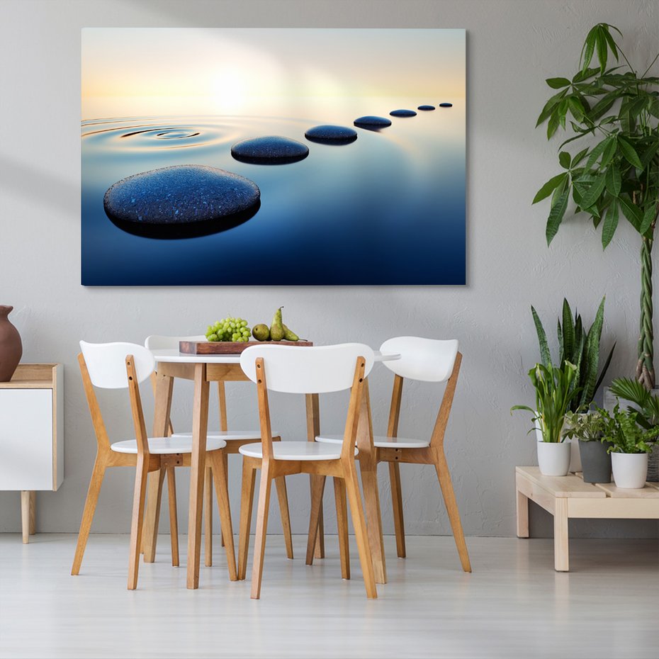 Obraz na płótnie - spokój, woda, kamienie