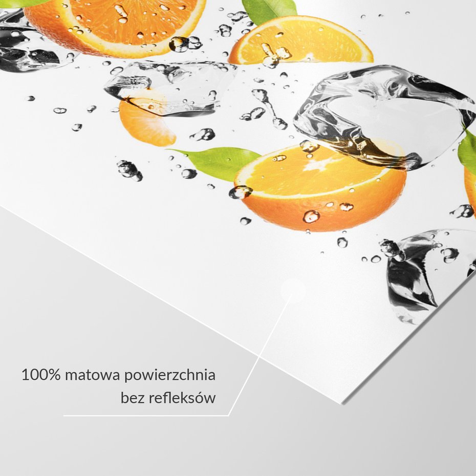 Fototapeta - pomarańcze, lód, woda