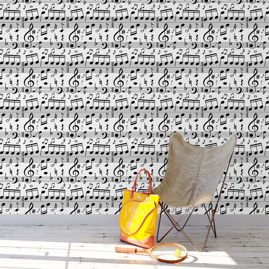 Tapeta - muzyka, nuty, kluczwiolinowy