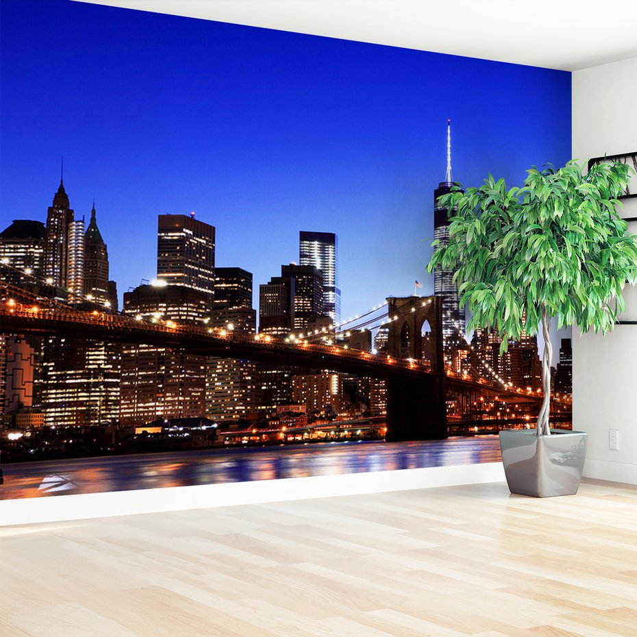 Fototapeta - miasto, most, noc