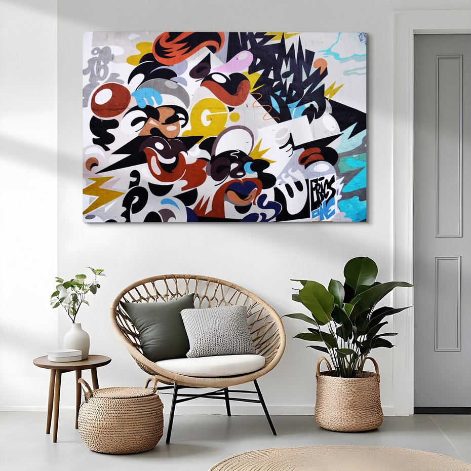 Obraz na płótnie - abstrakcja, graffiti, sztuka