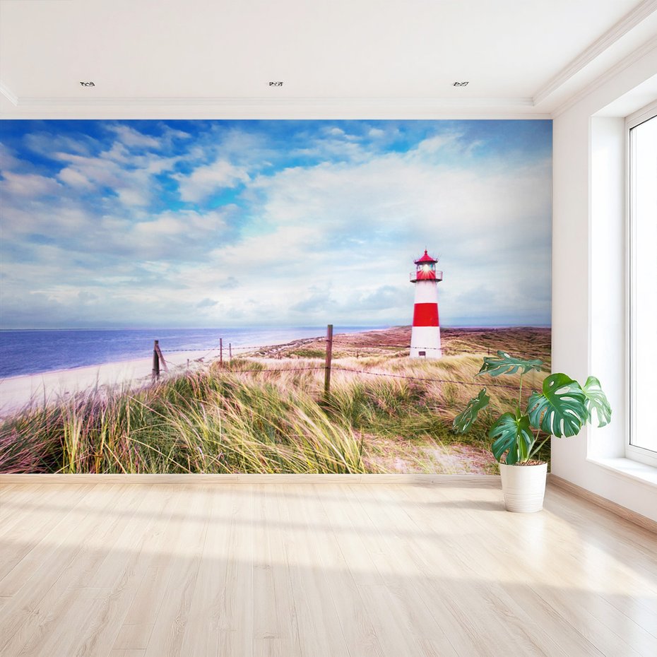 Fototapeta - plaża, morze, latarnia