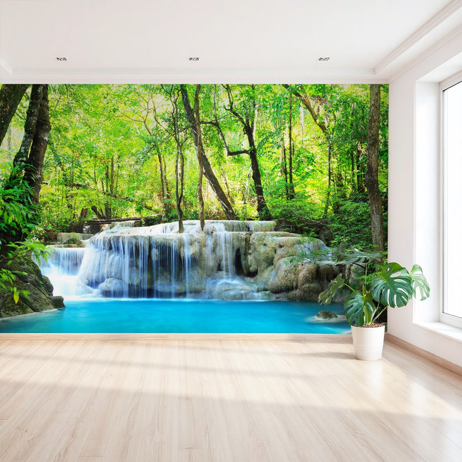 Fototapeta - wodospad, las, woda
