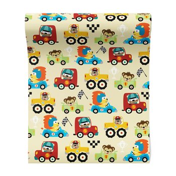 Tapeta - dziecięca, samochody, zwierzęta,