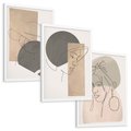 Zestaw obrazy w ramie, plakaty - kobieta, portret, abstrakcja - rama biała