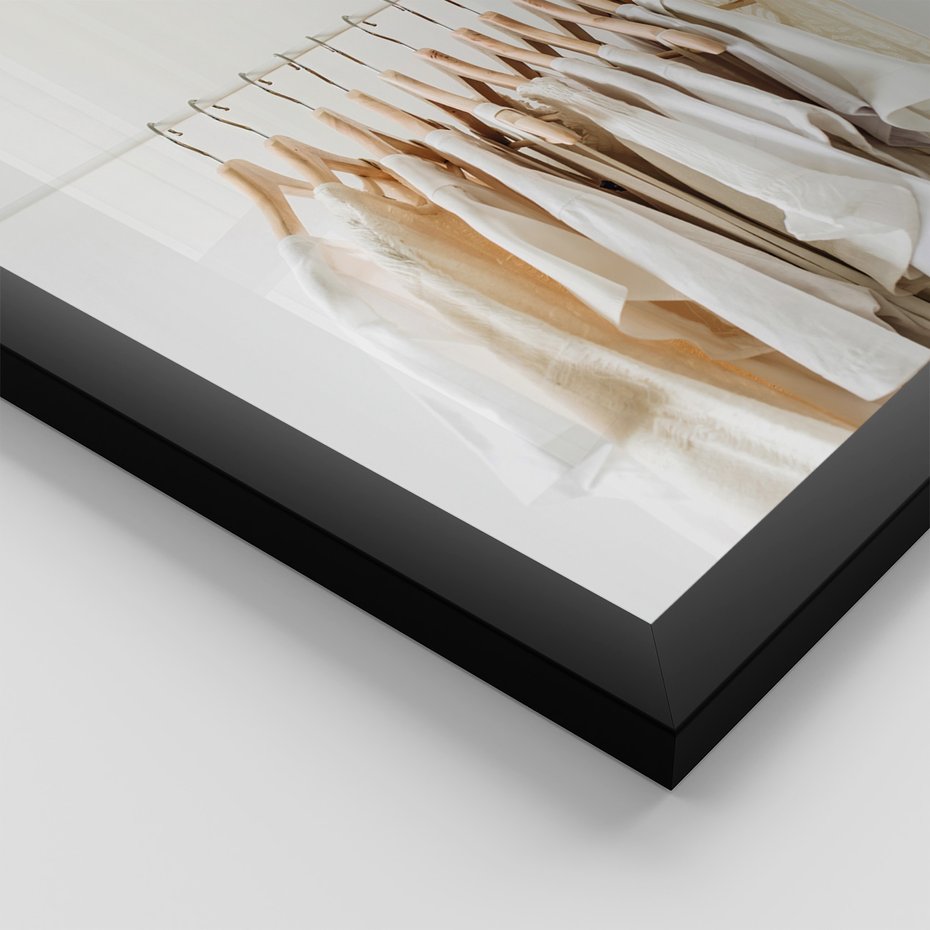 Zestaw obrazy w ramie, plakaty - ubrania, akcesoria, minimalizm - rama czarna