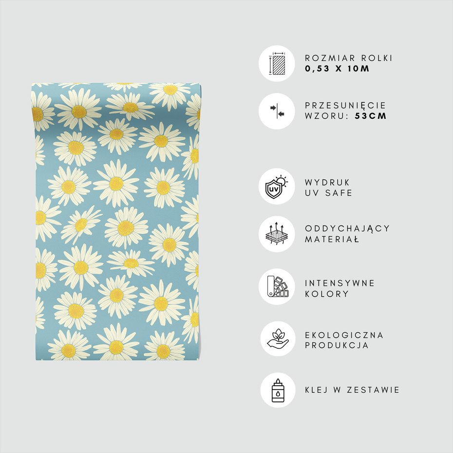 Tapeta - kwiaty, stokrotki, wzór