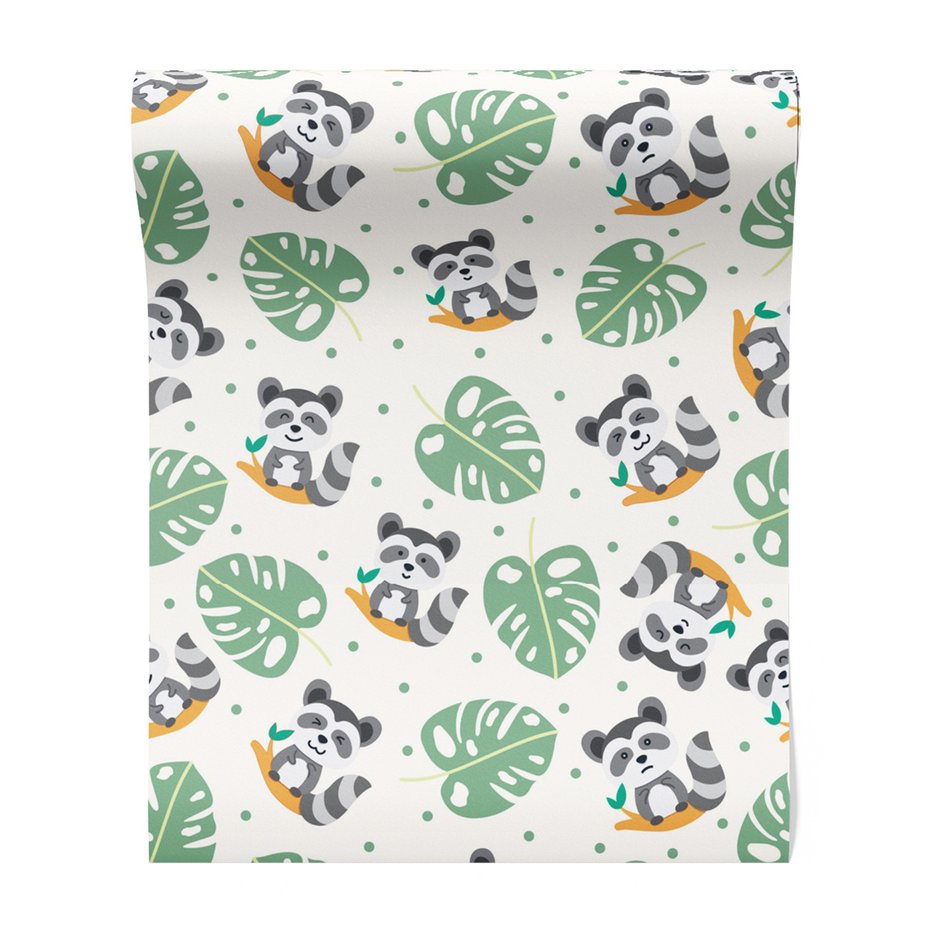 Tapeta - dziecięca, szop, liście