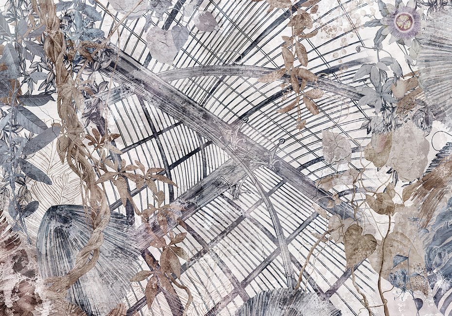 Fototapeta - loft, kwiaty, mural