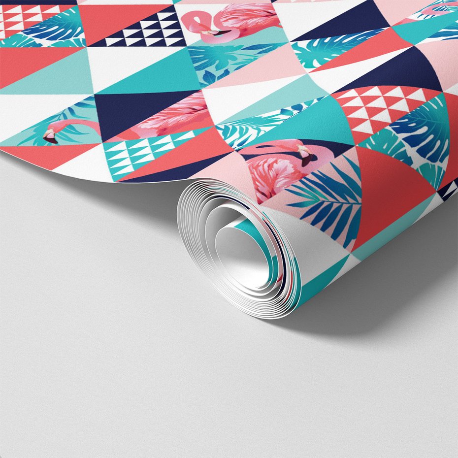 Tapeta - flaming, trójkąt, liście