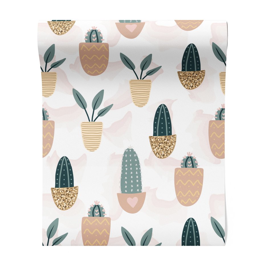 Tapeta - kaktusy, rośliny, doniczki