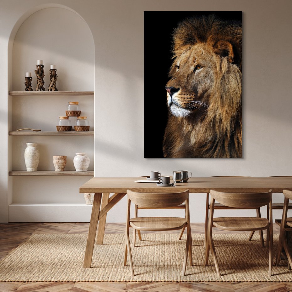 Obraz na płótnie - lew, portret, drapieżnik