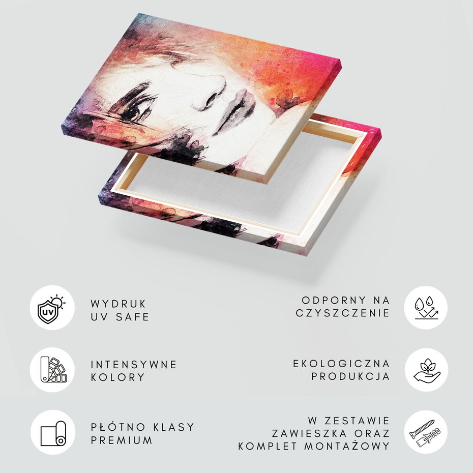 Obraz na płótnie - portret, akwarela, kobieta