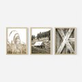 Zestaw obrazy w ramie, plakaty - natura, drewno, wieś - rama drewno