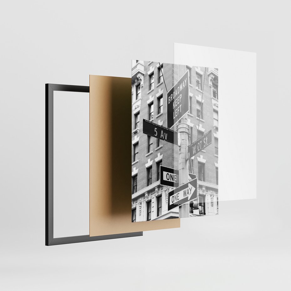 Zestaw obrazy w ramie, plakaty - miasto, architektura, budynki - rama czarna