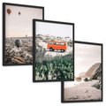 Zestaw obrazy w ramie, plakaty - balony, morze, plaża - rama czarna