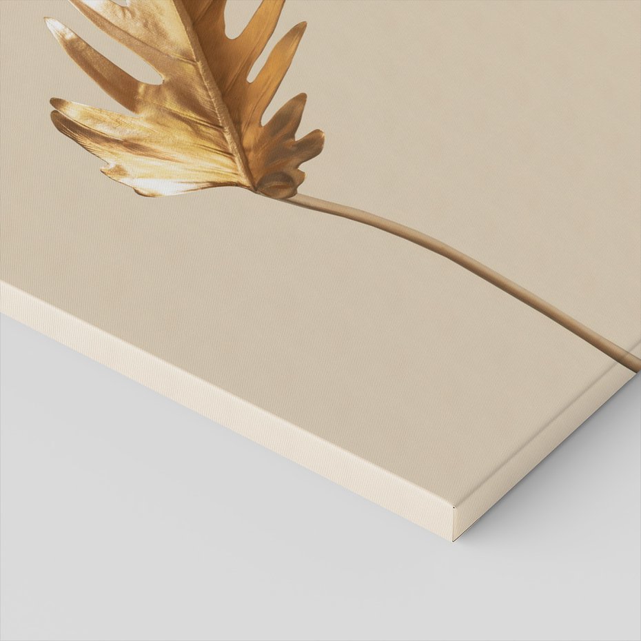 Obraz na płótnie - złoto, liść, roślina