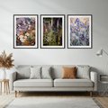 Zestaw obrazy w ramie, plakaty - kwiaty, irysy, rośliny - rama czarna