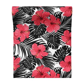 Tapeta - hibiskus, liście, wzór