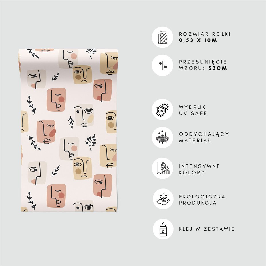 Tapeta - twarz, liście, abstrakcja