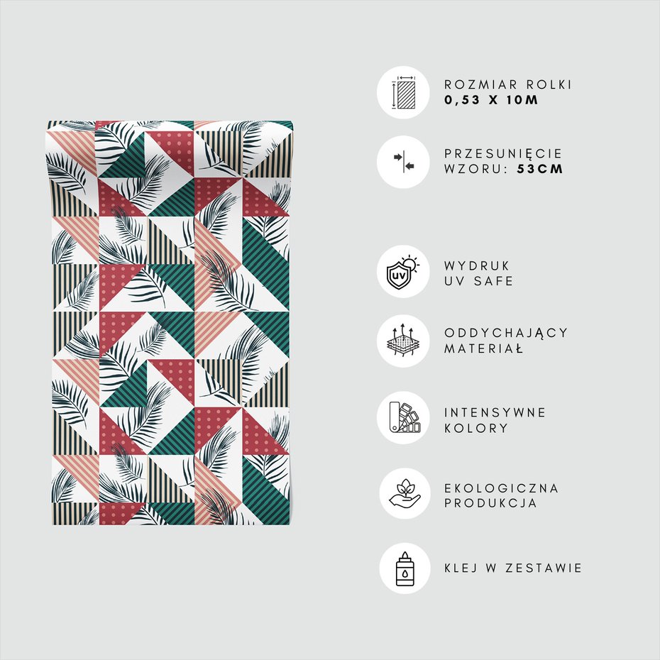 Tapeta - liście, trójkąty, geometria