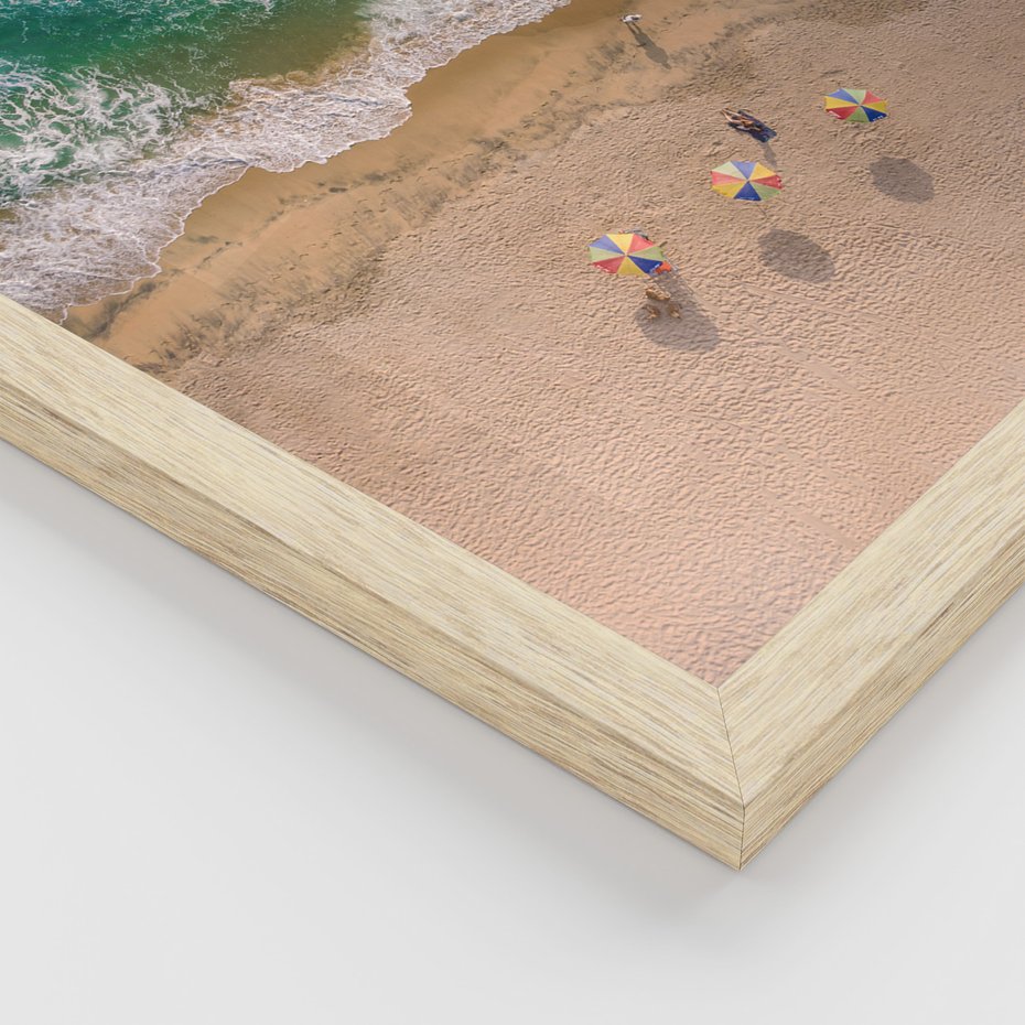 Zestaw obrazy w ramie, plakaty - plaża, morze, piasek - rama drewno