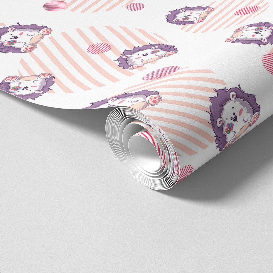 Tapeta - dziecięca, jeże, kropki,