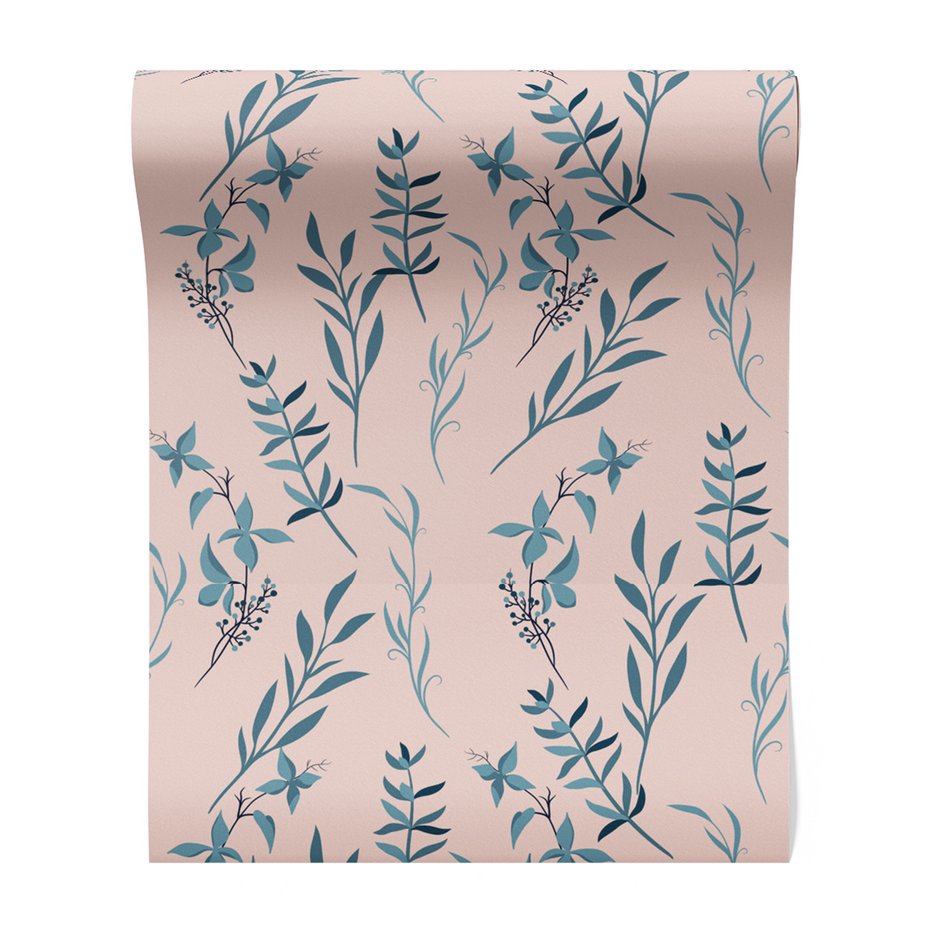 Tapeta - liście, kwiaty, gałązki