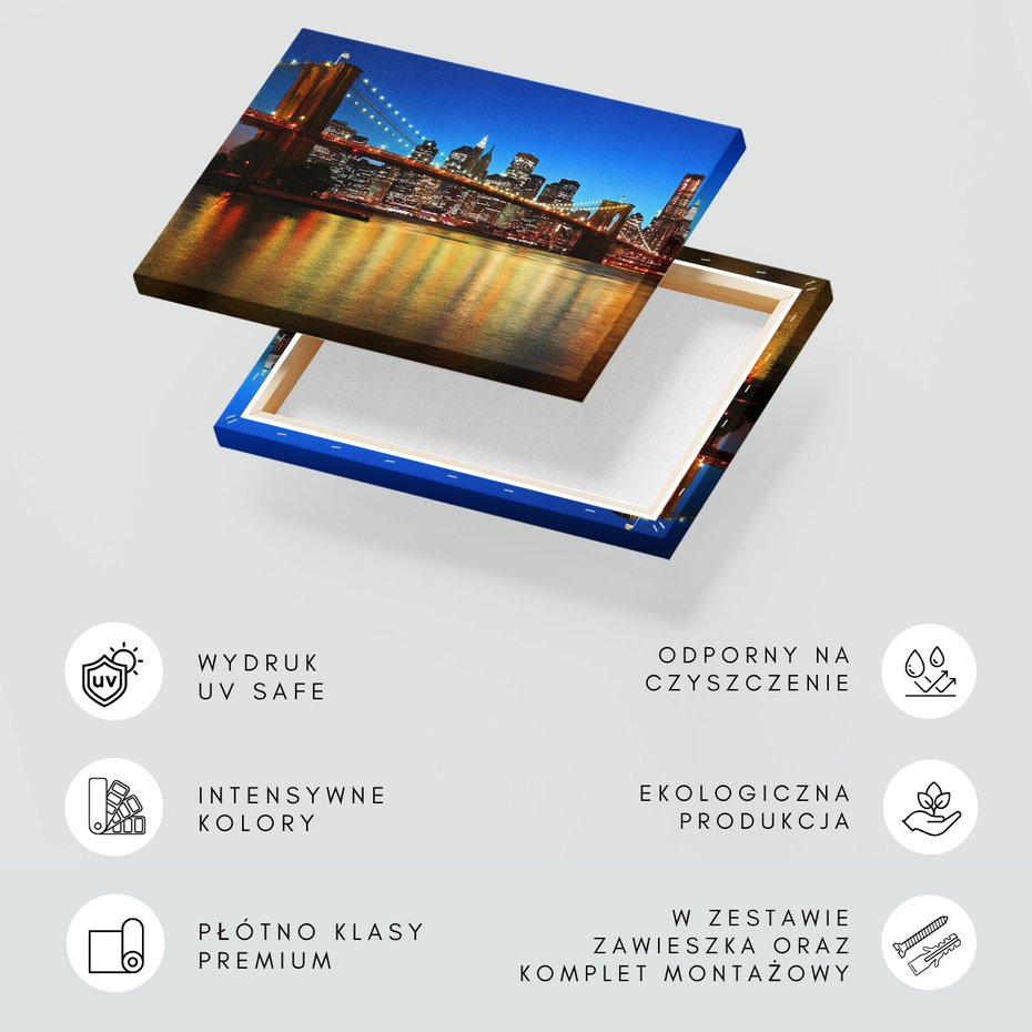 Obraz na płótnie - most, miasto, noc