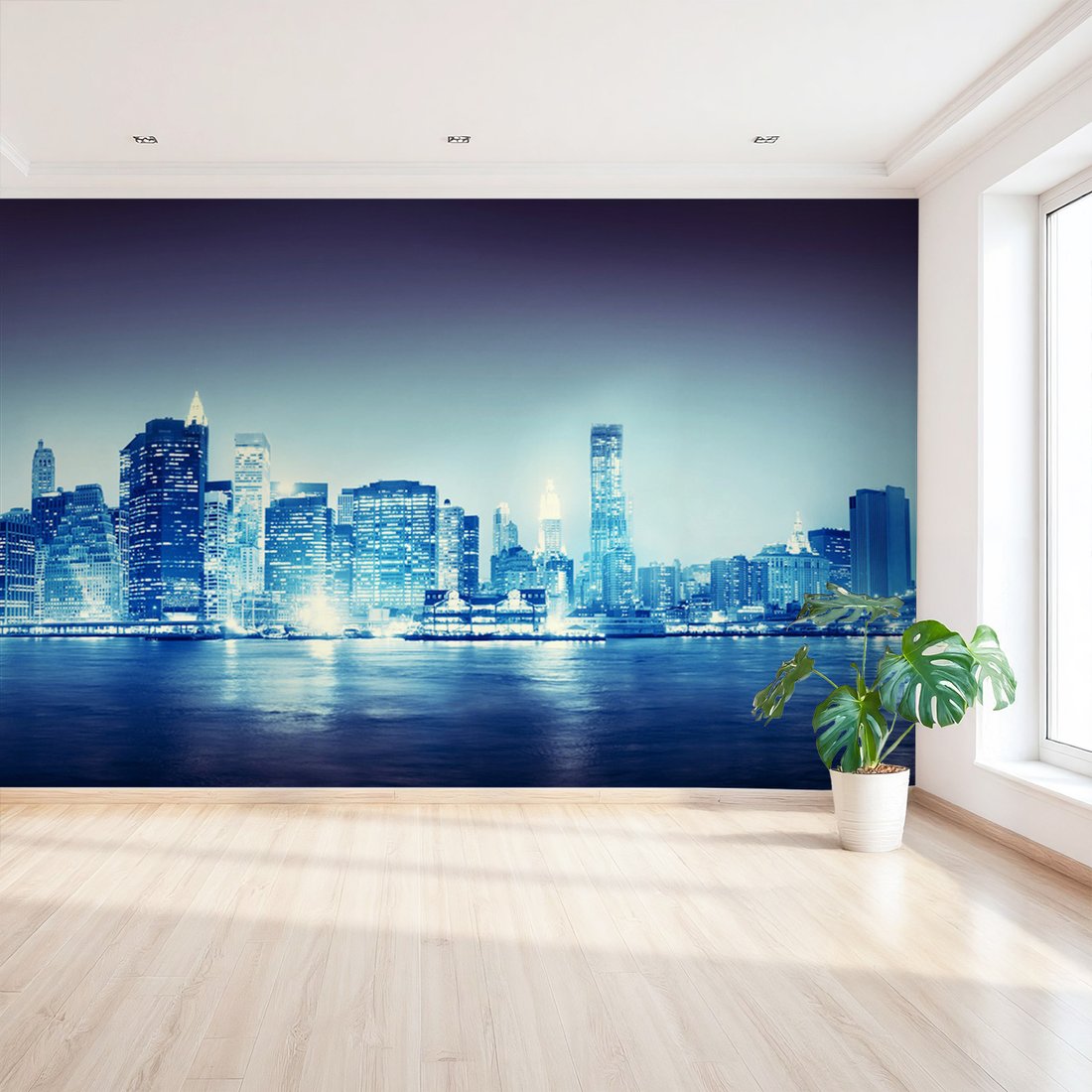 Fototapeta - miasto, noc, woda