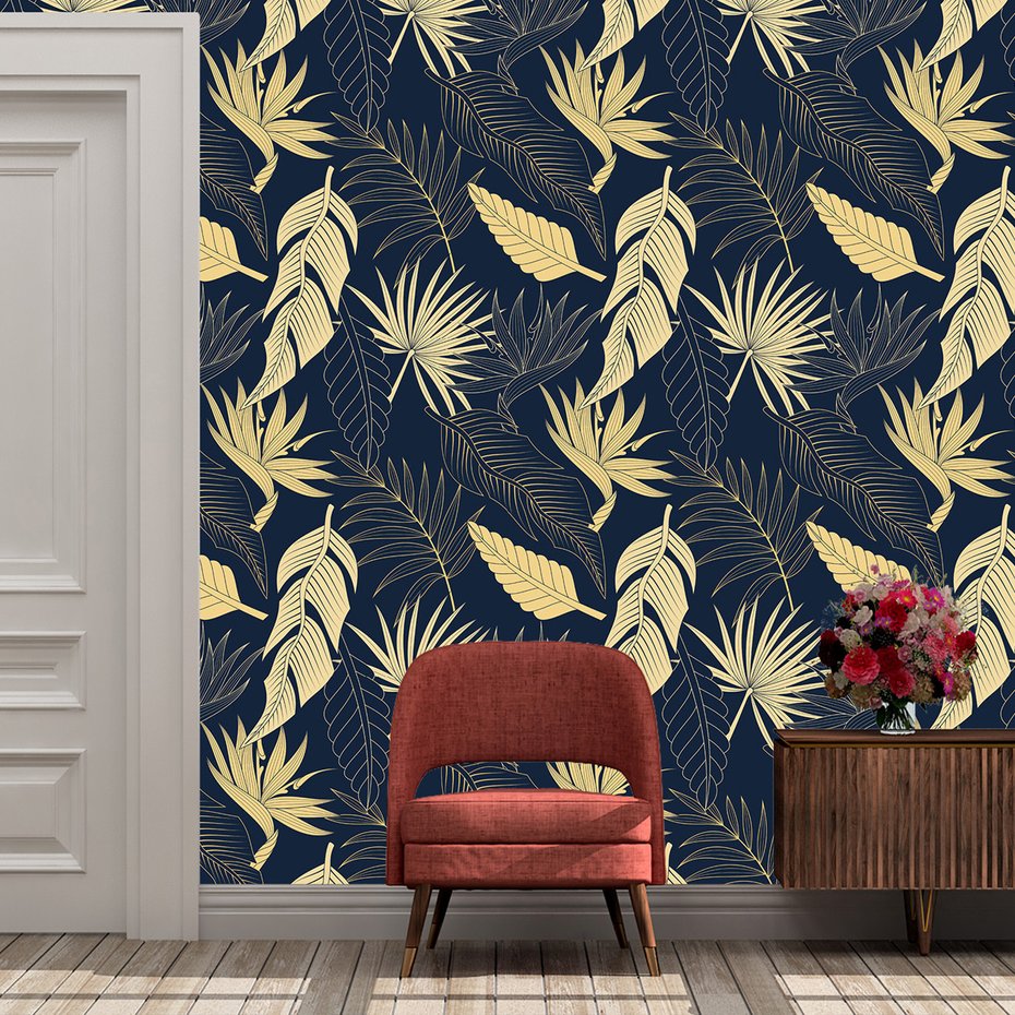 Tapeta - liście, kwiaty, tropiki