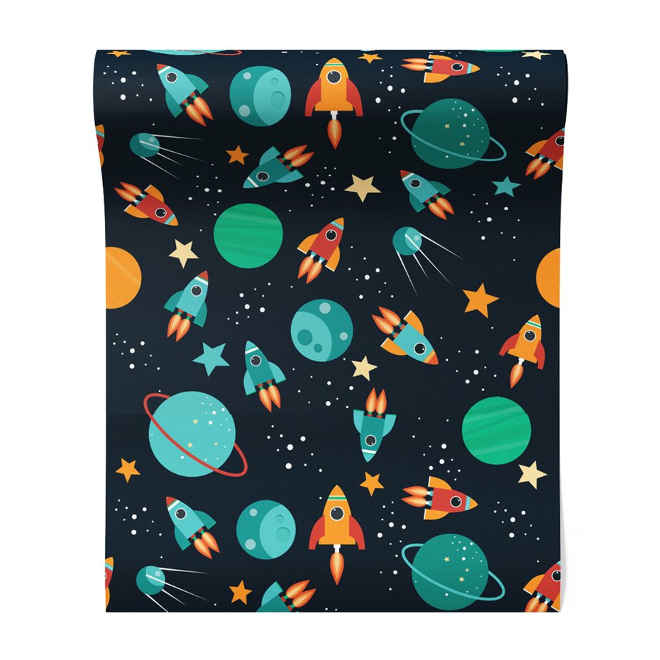 Tapeta - dziecięca, kosmos, planety,