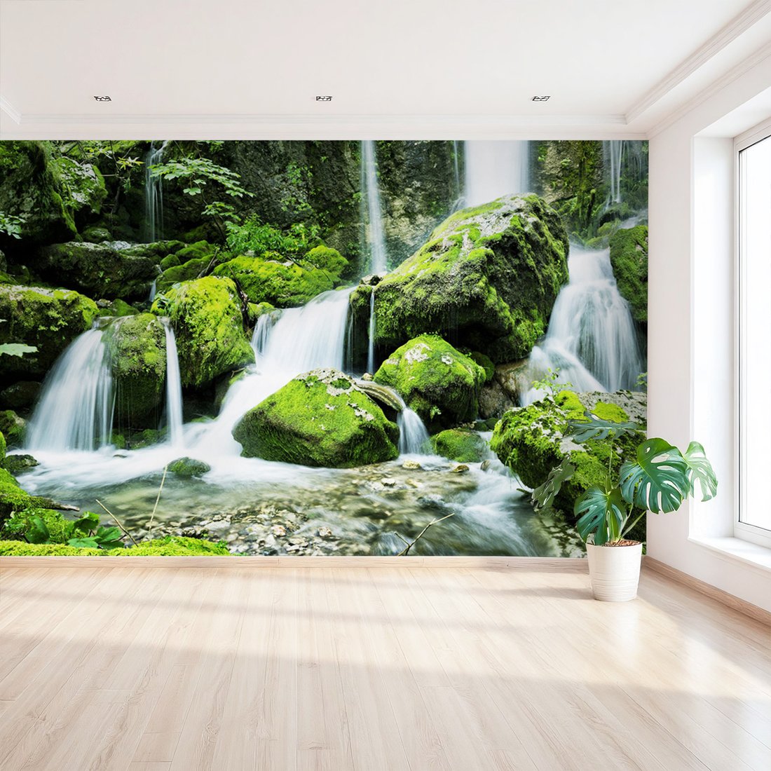 Fototapeta - wodospad, mech, natura
