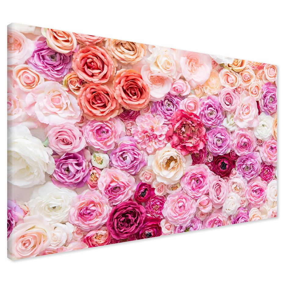 Obraz na płótnie - kwiaty, róże, tło