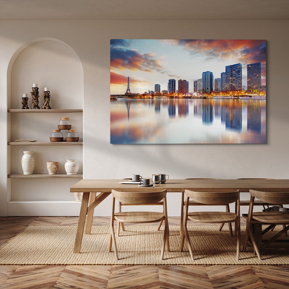 Obraz na płótnie - miasto, wieża, woda
